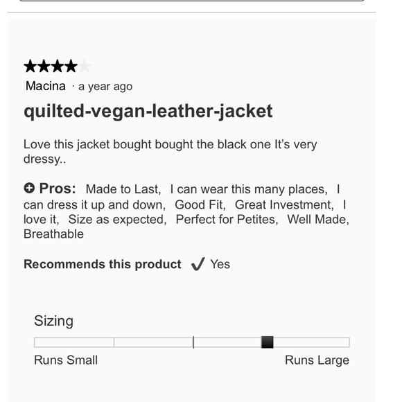 Cleo NWT  Quilted Vegan Leather French Jacket size MP. - Picture 9 of 11